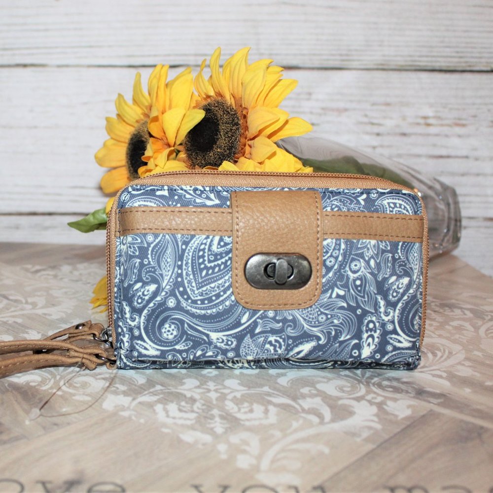 Faux Leather Turnkey Wristlet